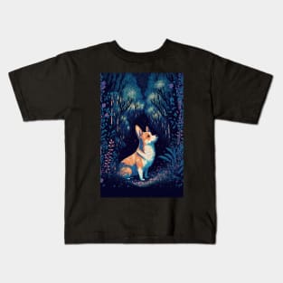 Corgi in enchanted forest Kids T-Shirt